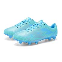 Futbolo batai 32-45 Unisex futbolo batai yra kaklaraištis, elastingos kojinės, treniruotės, dirbtinės pievos, lauko sporto treniruotės, futbolo batai 32 šviesiai mėlyna spalva