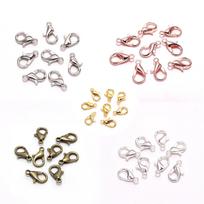 250pcs Lobster Clasp Zinc Alloy 12mm Silver Gold Rose Gold White Antique Bronze Lobster Claw Clasps