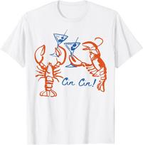 Martini Red Lobster Fisherman Aesthetic Summer Cocktail T-Shirt unisex T-Shirt S