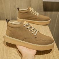 Shoes autumn new low-top mid-top casual shoes British style lace-up leather flat baseplate shoes 39