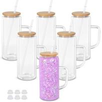 20 Oz Snow Globe Glass Cup With Handle Pack Pre-Drilled Double Wall Glass Coffee Mug For Snowglobe Diy Glitter Double Wall Snow 6