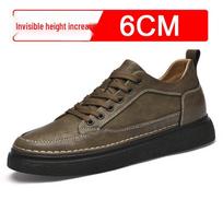Men's 8cm Height-Boosting Retro Mid-High Top Casual Shoes 41