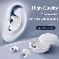 Invisible Sleep Earbuds Mini Wireless Bluetooth 5.3 In-Ear Headphones with Noise Cancelling LED Power Display Beige