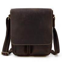 Leather Shoulder Bag Flip Crazy Horse Leather Messenger Bag First Layer Cowhide Shoulder Bag Spring And Summer Leisure