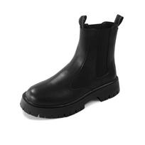 2025 Autumn Men's Versatile Mid-Calf Chelsea Boots with Thick Soles Size 39
