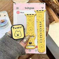 Cute Puppy for Apple Watch Strap iwatchsS11/10/9 Silicone AppleUltra3 Gray SE Applicable to apple 38mm [s1/2/3 generation]