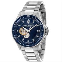 Maserati R8823140007 Sfida Automatinis Mėlynas Ciferblatas Vyriškas Laikrodis 44mm sidabras