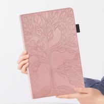 Applicable to iPad Pro tablet leather case, Xiaomi tablet 6Max Tree of Life embossed P12Pro bracket case S10FE samsung tab a9 8.7inch rožinė