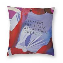 I Do Very Bad Thing Square Pillowcase Polyester Linen Velvet Pattern Zip Decor Throw Pillow Case Sofa Cushion Case 18 Peach skin 18*18(CM)-1Pcs