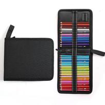Professional 36/48/72 Holes Pen Curtain Folding Black Oxford Pencil Bag Pen Insert Canvas Painting Pencil Organizer Gift