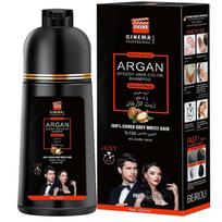 Greitai veikiantis plaukų dažymo šampūnas, efektyviai padengia žilus plaukus, unisex, trys viename, 100% žilų plaukų padengimas, žoliniai ingredientai, 420 ml Juodas