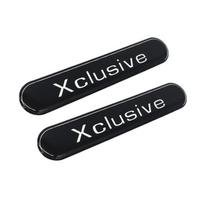 2 vnt. Xclusive 3D gelio vandeniui atsparus emblemas, kėbulo šoninio veidrodžio durų lipdukas, universalus, skirtas B/enz S/mart B/rabus V/WT/oyota H/onda F/ord juoda