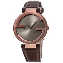 Gucci YA133309 Interlocking G Rudo ciferblato moteriškas laikrodis