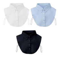 Detachable Shirt Collar Insert for Instants Styles Upgrades Soft Breathable Polyester Cotton Fabric Easy to Wear 1