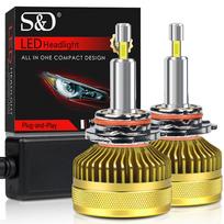 2Pcs 50000LM 4 Sides Canbus H7 Led Car Headlight Bulbs 140W 360 Turbo H11 H1 HB3 9005 HB4 9006 Copper Tube External Drive Auto Headlamp 6500K White 9006 HB4