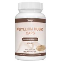 Psyllium lukštų kapsulės, 500 mg, natūralus maistinis skaidulas, lengvai įsisavinamas, tinka tiek vyrams, tiek moterims. 120*1
