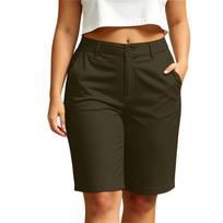 Women's Casual Summer Shorts Mid Length Stretch Waistband Lightweight Breathable Fabric Relaxed Fit Pockets Suitable for Everyday Wear M