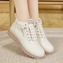 2026 Spring/Autumn Women's Comfortable Travel Shoes, Mid-Calf Fleece-Lined Boots for Middle-Aged Ladies, Casual Mom Shoes for All Seasons 36
