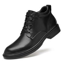 Men's Plus Velvet Mid-Calf Cowhide Martin Boots - Autumn/Winter Outdoor Workwear, Plus Size. 46
