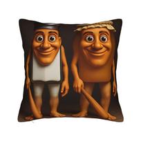 Funny Tung Tung Sahur Riding Crawfish Brainrot Pillow Case  Novelty Pillow Cover Soft Pillowcases For Couch Sofa Bedroom 30x30cm 12x12in