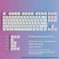 Topographic Keycaps Contour Lines Shine Through PBT Cherry Profile Side Print Backlit For MX Gamer Mechanical Keyboard