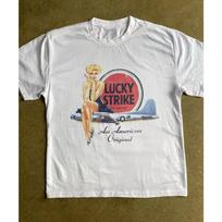 Lucky Strike Pin-Up T-Shirt for Men Vintage Graphic Tee Retro American Pin-Up Girl Print Short Sleeve Daily Wear Cool Top 4XL