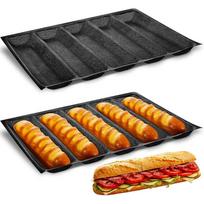 5 ertukų prancūziškų bandelių skarda, nelipni padėklas, sulankstoma, minkšta, kompaktiška laikymui, virtuvei, kepyklai, namų naudojimui one size