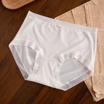 Women's 80s-Style Silk Blend Modal Panties, Seamless, Mid-Rise, Antibacterial, Pure Cotton Crotch. One Size (Recommended 90-135 lbs)