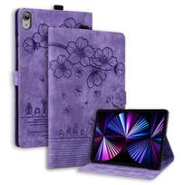 For Amazon Kindle Scribe 2026 Leather Case HD10 Vintage Frosted Embossed Card Holder Leather Case ipad mini1.2.3.4.5.universal 8inch violetinė