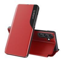 Eco Leather View Case Etui Do Samsung Galaxy S24 Fe Z Klapką I Podstawką - Czerwone