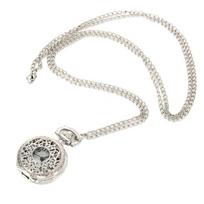Fashionable Vintage Quartz Pocket Watch Alloy Hollow Out Flowers Chain Necklace Pendant Clock For Women Holiday Birthday Gifts