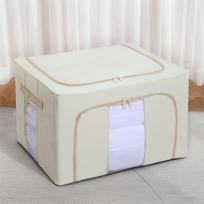 Large Oxford Cloth Storage Box for Clothes and Quilts - Fabric Organizer with Steel Frame 24L (40x30x20cm)