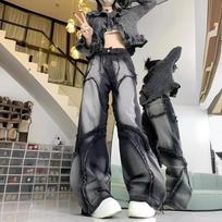 Summer Y2K Wide Leg Jeans Women Hip Hop Style Fashion Vintage Streetwear Black High Waist Jean Female Trouser Baggy Denim Pants XXL juoda