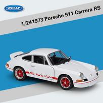 Welly 1:24 mastelio 1973 m. Porsche 911 Carrera RS lydinio automobilio modelis Metaliniai žaisliniai transporto priemonės Modelis Aukštas modeliavimas Kolekcija Vaikų dovanos 1:24-size:17.2*6.9*5.5cm balta