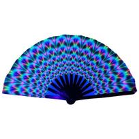 Ventiliatoriai su šviesomis Didelis sulankstomas rankinis ventiliatorius Sulankstomas didelis sulankstomas rankinis rave ventiliatorius 33cm Spalvingas vaivorykštės sulankstomas ventiliatorius Šokis
