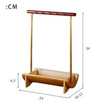 Natural Rosewood Chinese Brush Pen Holder with Bamboo Base Calligraphy Rest Ink Hanger 10 Needles Writing Brush Holder