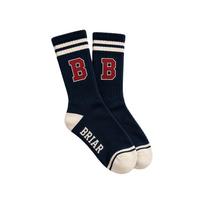 Unisex Crew Socks Athletic Style Mid-Calf Length Ribbed Knit Fabric with Letter Embroidery and Striped Design Suitable for Daily Wear one size