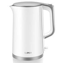 SUPOR 1.7L Double-Layer Anti-Scald Stainless Steel Electric Kettle CN plug (adapter included)