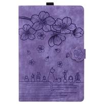 Suitable for Redmi pad2 Pro 12.1 flat leather case pad SE8.7 matte cherry blossom cat embossed card holder Redmi pad se 8.7 2024 violetinė