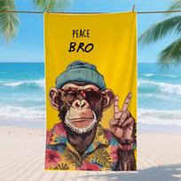 This microfiber beach towel features a fun and anthropomorphic chimpanzee design, making it perfect for beach trips, swimming 50x100cm(20x40in) black