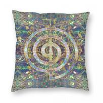 Choku Rei Symbol Reiki Precepts Square Pillowcase Polyester Linen Velvet Creative Zip Decor Throw Pillow Case Bed Cushion Cover Peach skin 18*18(CM)-1Pcs