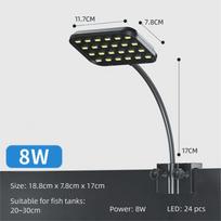 Super Slim LED Aquarium Lighting Adjustable Energy Saving Aquatic Plant Light Waterproof Full Spectrum Extensible Lamp (as the picture,CN Plug) black
