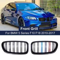 Automobilio priekinės atsarginės inkstų grotelės lenktyninės grotelės BMW 5 serijos F10 F11 F18 520d 530d 540i 2010-2017 m. M spalvos dviguba linija blue