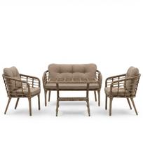 Lauko baldų komplektas Kalune Design Manolya, rusvai gelsva sp., 1-4 vietų