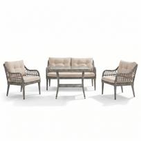 Lauko baldų komplektas Kalune Design Fiori, kreminė sp., 1-4 vietų