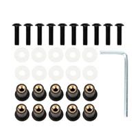 Auto Replacement Universal Fairing Screen Fasterners M5 x 15mm Motorbike Windshield Fasterner Kit Car Accessories black