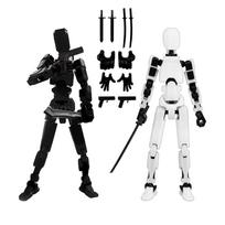 RSINC veiksmo figūrėlė, Stick Titans nešiojama sąnarinė mobilioji robotų lėlė B&W B0DJJQWPL1