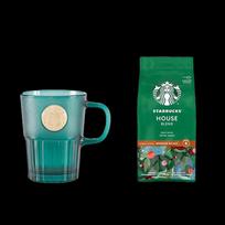 Starbucks Goddess Glass Mug & Coffee Set blue