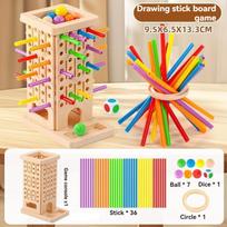 Multiplayer Battle Wooden Stick Tower Game, Early Education Montessori Toys, Thinking Training Parent-child Interactive Toy