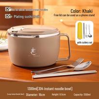 Japanese Style Stainless Steel Instant Noodle Bowl with Lid